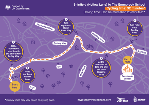 Shinfield (Hollow Lane) to the Emmbrook School